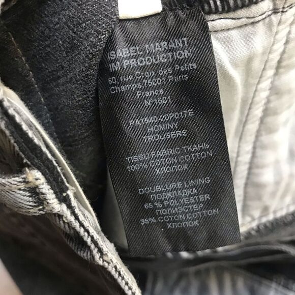 Isabel Marant Etoile Pantalon Hominy Gray High Waist Acid Stone Wash Jeans 38 4 - Picture 10 of 14